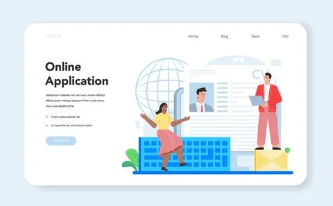 Online job application web banner or landing page. Idea of employment Stock Illustration
