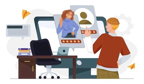 Online job candidate selection process concept. 스톡 일러스트