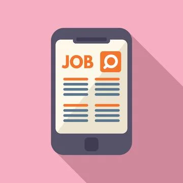 Online job icon flat vector. Computer interview Illustrazione stock