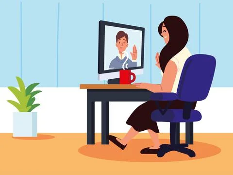 Online job interview Stock Illustration