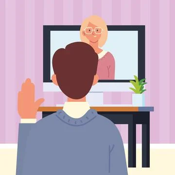 Online job interview Illustrazione stock