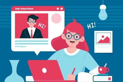 Online job interview 스톡 일러스트