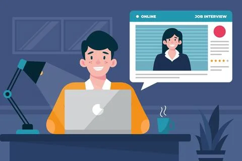 Online job interview イラスト素材