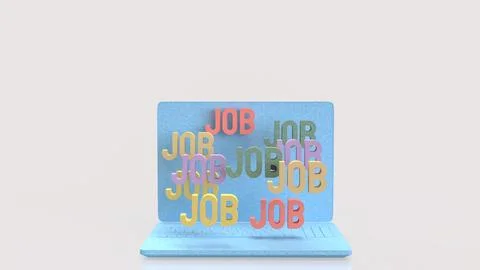 Online Job Search Concept With Multiple Job Opportunities On Laptop 3d render Stock Photos