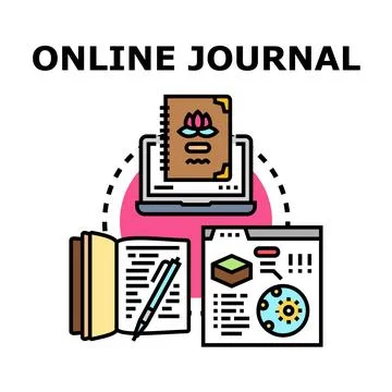 Online journal creating content and digital diary Stock Illustration