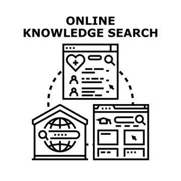 Online knowledge search and internet information concept Stock Illustration