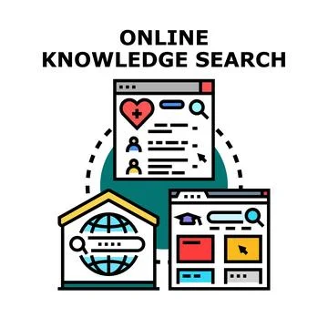 Online knowledge search and internet information concept Stock Illustration