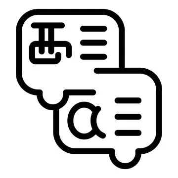 Online language course icon showing foreign language learning Stock Illustration