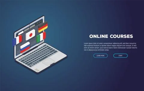 Online language courses イラスト素材