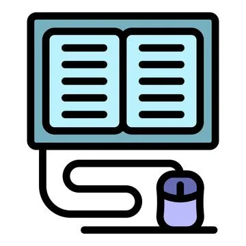 Online language learning icon color outline vector Stock Illustration