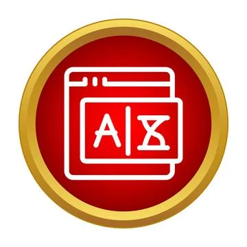 Online language translation app icon on screen Stock Illustration