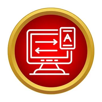 Online language translation software concept on computer monitor Stock Illustration