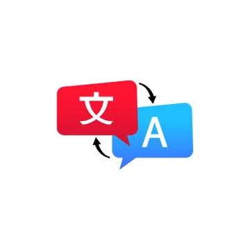 Online language translator icon. Vector on isolated white background. EPS 10 Stock Illustration