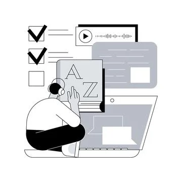 Online language tutoring abstract concept vector illustration. Stock Illustration