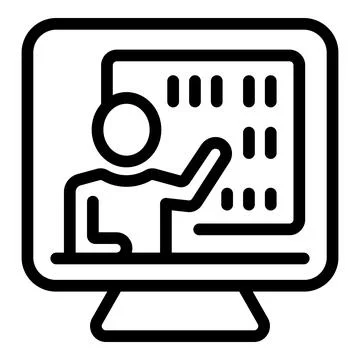 Online learn icon outline vector. Preschool teaching 스톡 일러스트