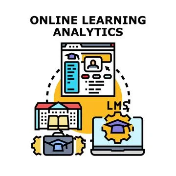 Online learning analytics concept connecting education and career Stock Illustration