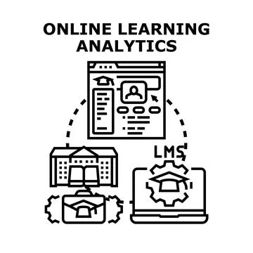 Online learning analytics concept connecting education and career Stock Illustration