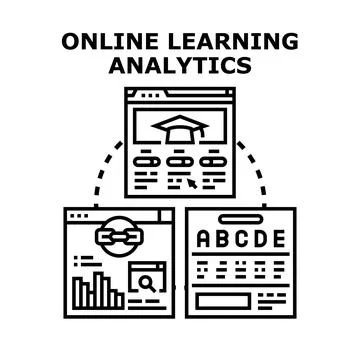 Online learning analytics platform analyzing education data Illustration