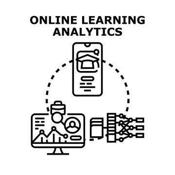 Online learning analytics processing educational data イラスト素材