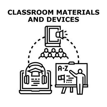 Online learning and classroom education concept Illustrazione stock