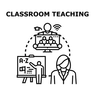 Online learning and classroom teaching educational concepts Stock Illustration