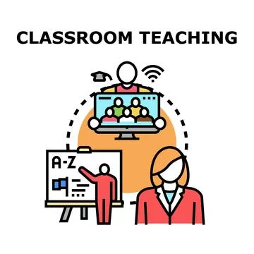 Online learning and classroom teaching educational concepts Stock Illustration