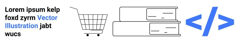 Online Learning and E-Commerce Coded into Digital Innovation Stock Illustration