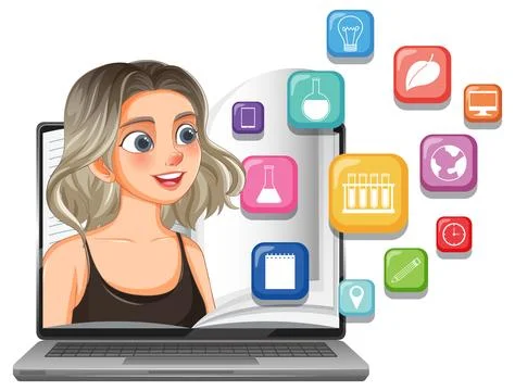 Online Learning and Education Concept Stock Illustration