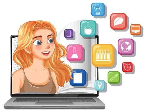 Online Learning and Education Concept Illustrazione stock
