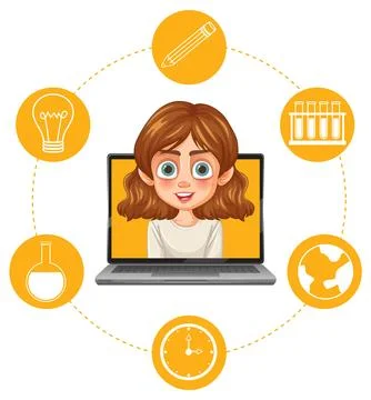 Online Learning and Education Concept Illustrazione stock
