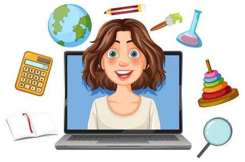 Online Learning and Education Tools Illustrazione stock