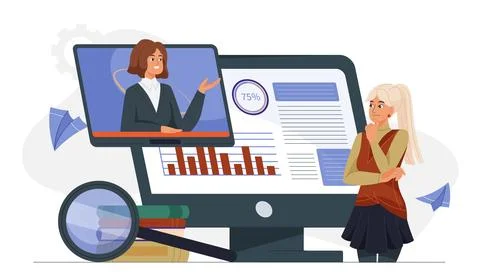 Online learning and research. Vector illustration Stock-Illustration