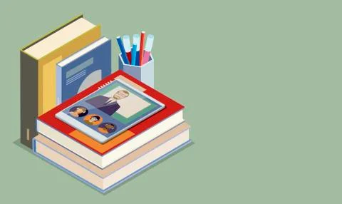 Online learning and virtual classroom Stock Illustration