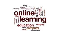 Online learning animated word cloud, tex... | Stock Video | Pond5