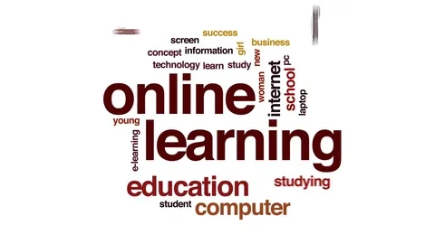 Online learning animated word cloud, tex... | Stock Video | Pond5