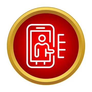 Online learning application showing instructor on smartphone screen Stock Illustration