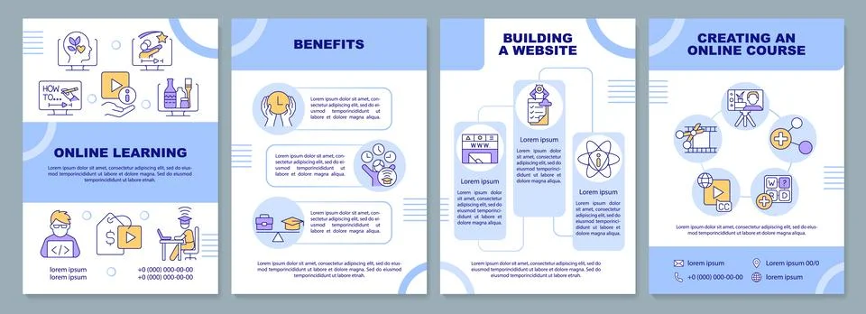Online learning brochure template Stockillustratie