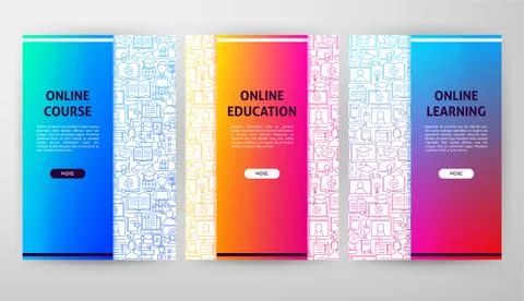Online Learning Brochure Web Design Stockillustratie