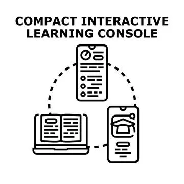 Online learning concept with connected digital devices Stock Illustration