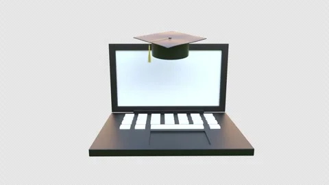 Online learning Concept E-learning platform and distance learning 3d animat.. Stock Footage 303046576