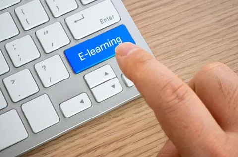 Online learning concept. Internet lesson concept using a laptop computer. Foto stock