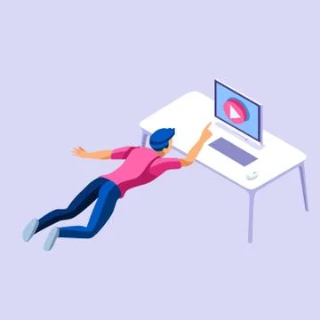Online learning concept. Science, education, quarantine. Vector illustration. Stock Illustration