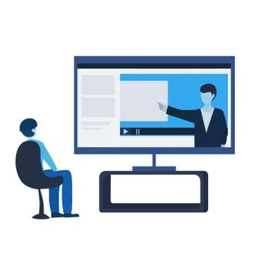 Online learning concept. Science, education, quarantine. Vector illustration. Stock Illustration