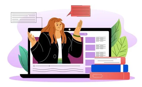 Online learning concept. Vector illustration Stock Illustration