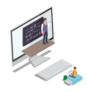 Online Learning Concept Vector with Teacher Pupil Illustrazione stock