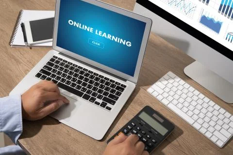 ONLINE LEARNING Connectivity Technology Coaching Skills Teach Digital Online  Foto stock