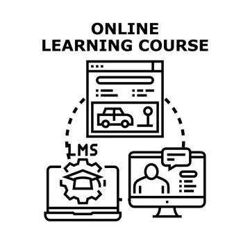 Online learning course for distance education and skill development 库存插图