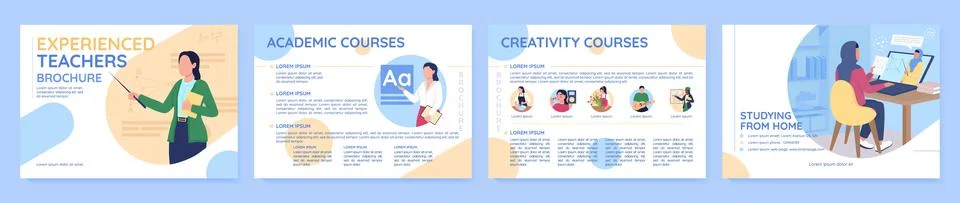 Online learning course flat vector brochure template Stockillustratie