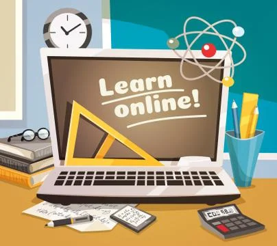 Online Learning Design Concept Stock Illustration