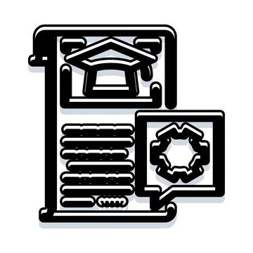 Online learning diploma education knowledge sharing concept Stock Illustration